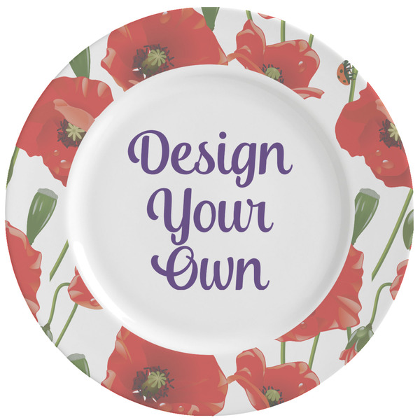 Custom Poppies Ceramic Dinner Plates (Set of 4) (Personalized)
