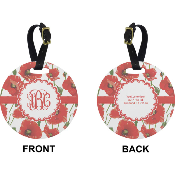 Poppies Circle Luggage Tag (Front + Back)
