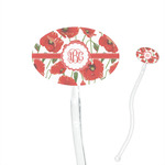 Poppies 7" Oval Plastic Stir Sticks - Clear (Personalized)