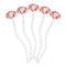 Poppies Clear Plastic 7" Stir Stick - Oval - Fan