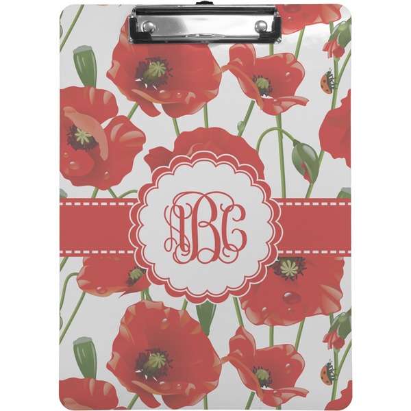 Custom Poppies Clipboard (Letter Size) (Personalized)