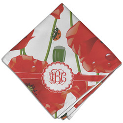 Poppies Cloth Dinner Napkin - Single w/ Monogram