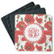 Poppies Square Rubber Backed Coasters - Set of 4 (Personalized)