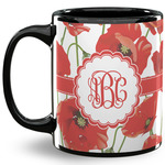 Poppies 11 Oz Coffee Mug - Black (Personalized)