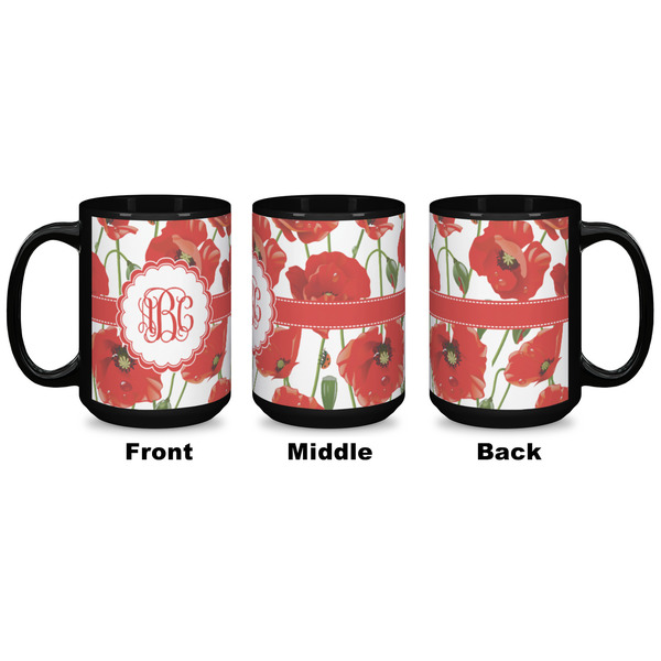 Poppies Coffee Mug - 15 oz - Black APPROVAL