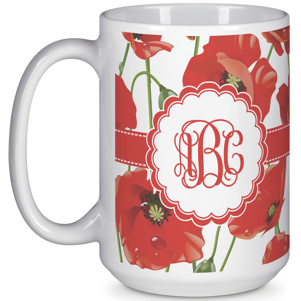 Custom Poppies 15 Oz Coffee Mug - White (Personalized)
