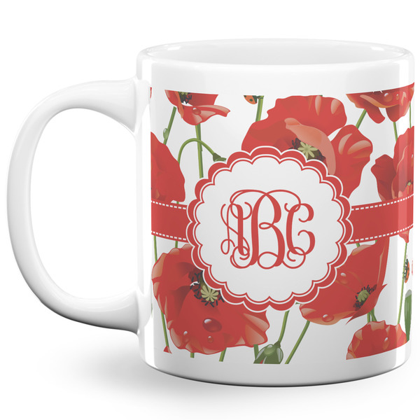 Poppies Coffee Mug - 20 oz - White