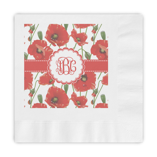 Custom Poppies Embossed Decorative Napkins (Personalized)