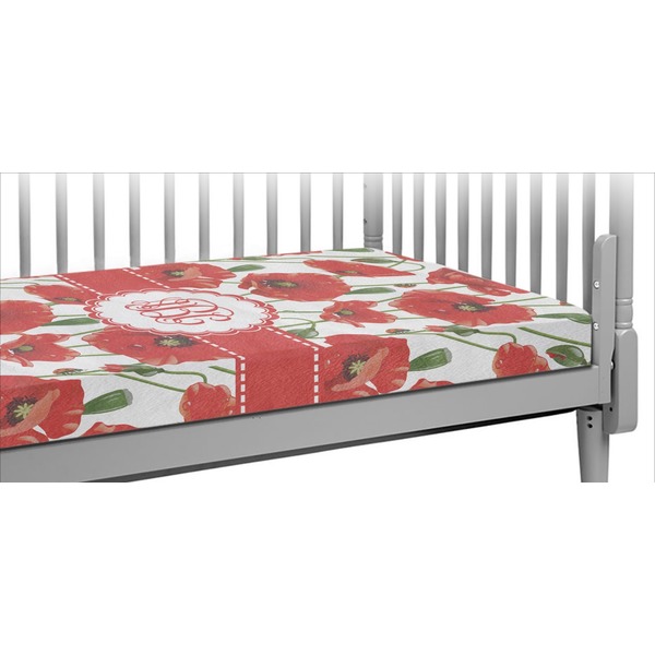 Custom Poppies Crib Fitted Sheet (Personalized)
