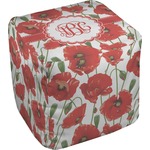Poppies Cube Pouf Ottoman (Personalized)