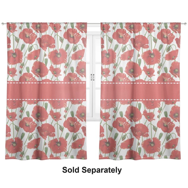 Custom Poppies Curtain Panel - Custom Size