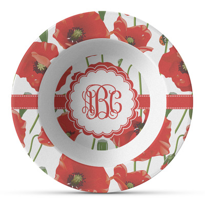 Poppies Plastic Bowl - Microwave Safe - Composite Polymer (Personalized)