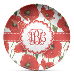 Poppies Microwave Safe Plastic Plate - Composite Polymer (Personalized)