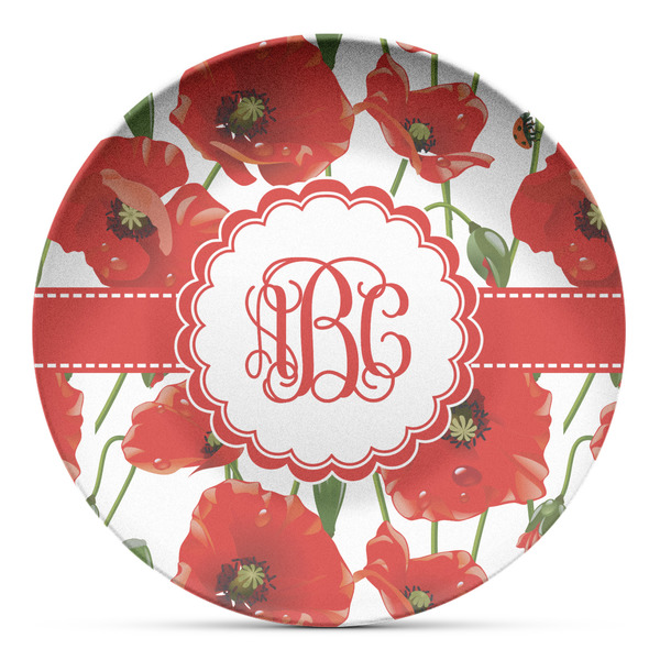 Custom Poppies Microwave Safe Plastic Plate - Composite Polymer (Personalized)