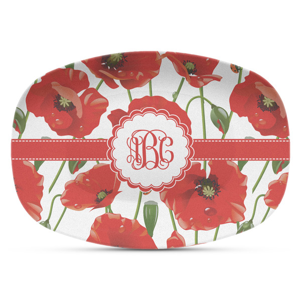 Custom Poppies Plastic Platter - Microwave & Oven Safe Composite Polymer (Personalized)