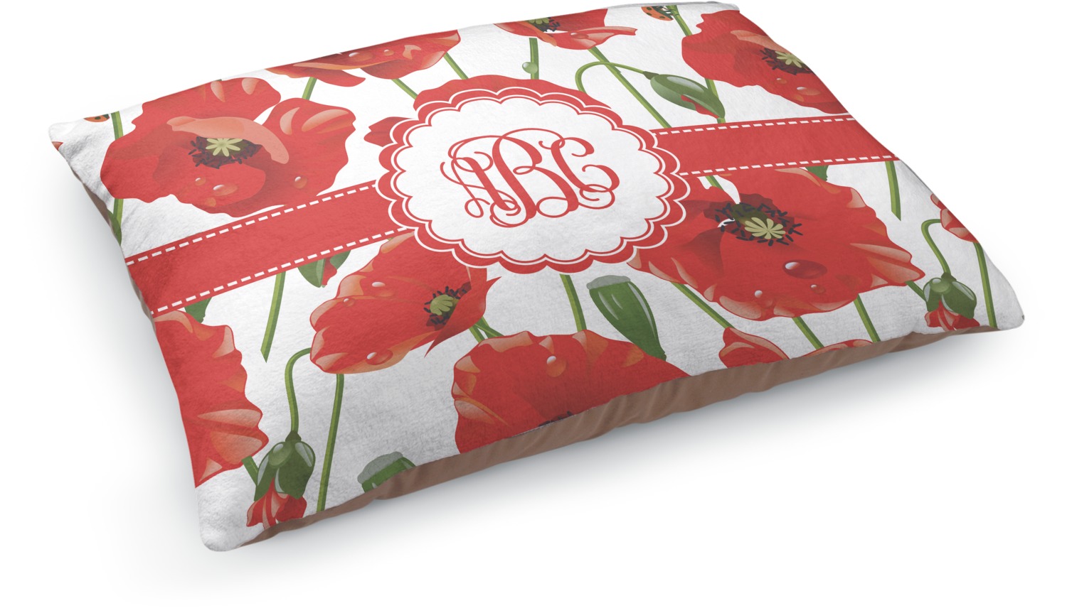 Poppies Dog Pillow Bed (Personalized) YouCustomizeIt