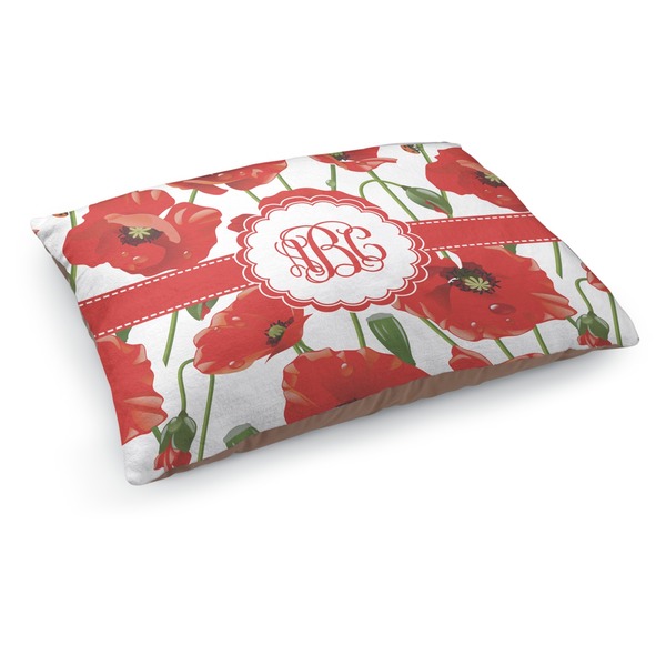 Custom Poppies Dog Bed - Medium w/ Monogram