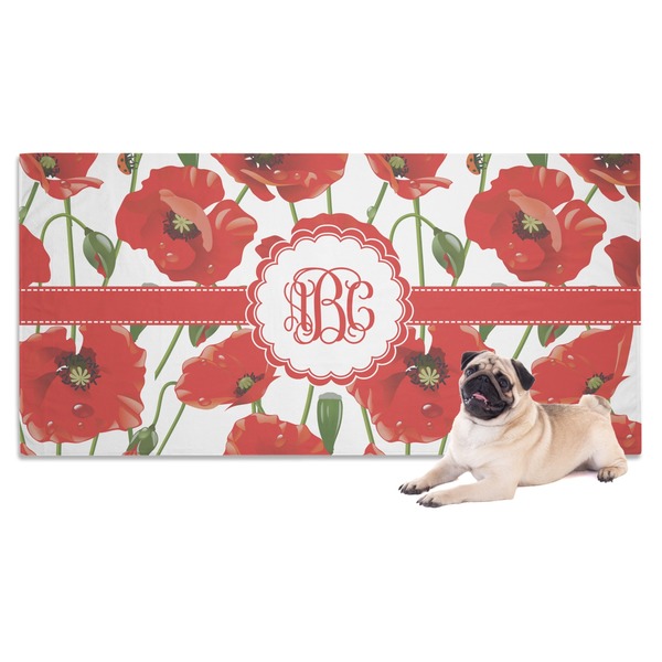 Custom Poppies Dog Towel (Personalized)