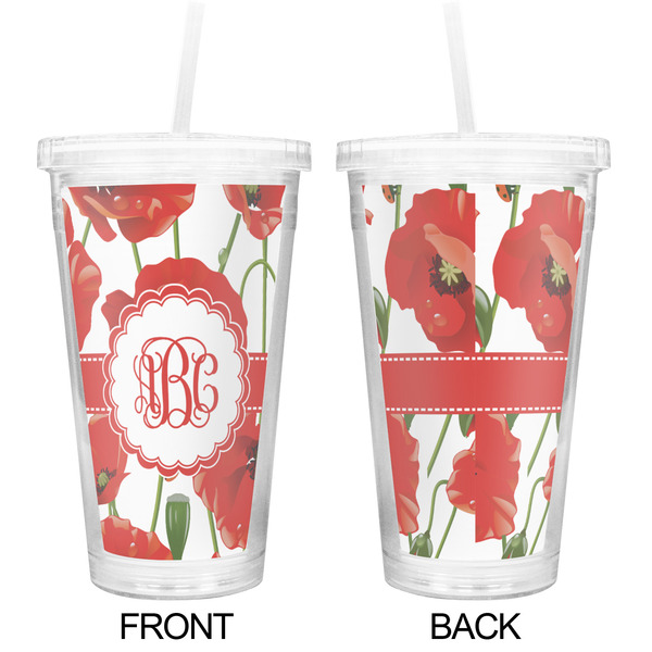 Poppies Double Wall Tumbler with Straw - Approval