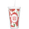 Poppies Double Wall Tumbler with Straw (Personalized)