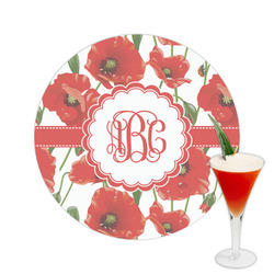 Poppies Printed Drink Topper -  2.5" (Personalized)