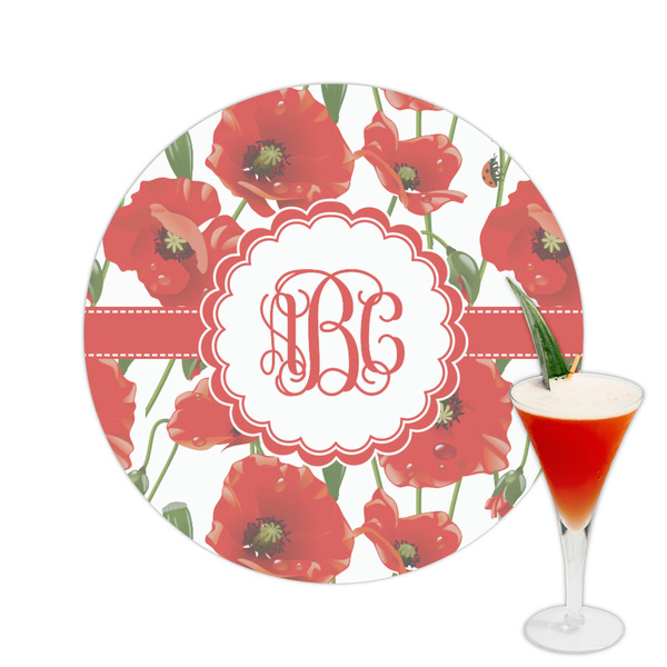 Custom Poppies Printed Drink Topper -  2.5" (Personalized)