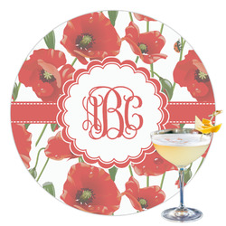 Poppies Printed Drink Topper - 3.5" (Personalized)