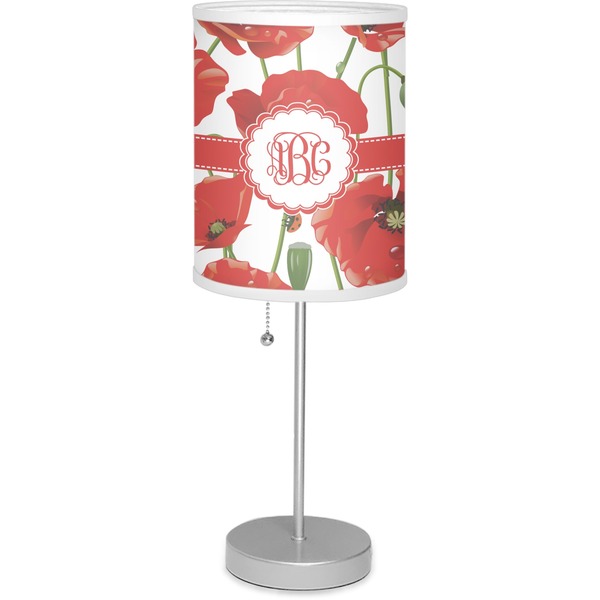 Custom Poppies 7" Drum Lamp with Shade (Personalized)