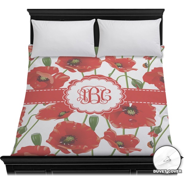 Custom Poppies Duvet Cover - Full / Queen (Personalized)
