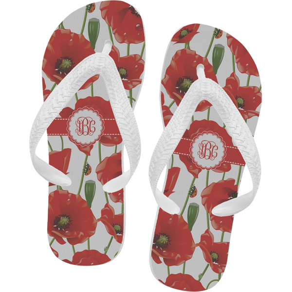 Custom Poppies Flip Flops - Large (Personalized)