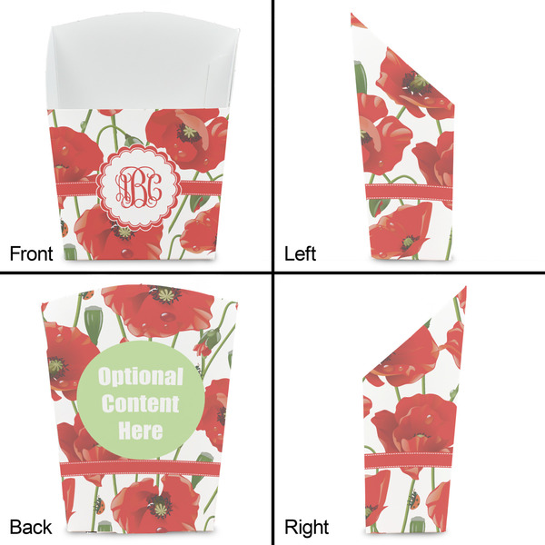Poppies French Fry Favor Box - Front & Back View