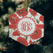 Poppies Frosted Glass Ornament - Hexagon (Lifestyle)