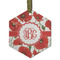 Poppies Frosted Glass Ornament - Hexagon