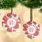 Poppies Flat Glass Ornament w/ Monogram