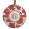 Poppies Frosted Glass Ornament - Round