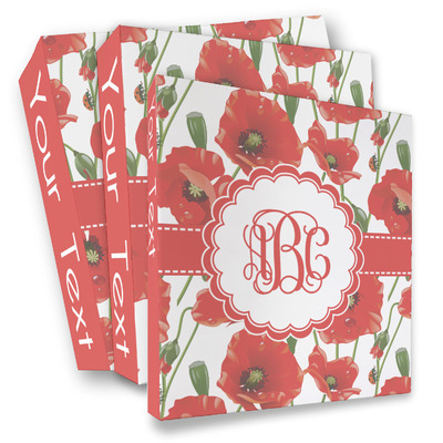 Poppies 3 Ring Binder - Full Wrap (Personalized)