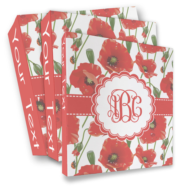 Custom Poppies 3 Ring Binder - Full Wrap (Personalized)