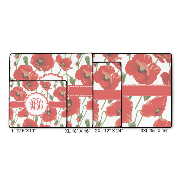 Poppies Gaming Mats - SIZE CHART