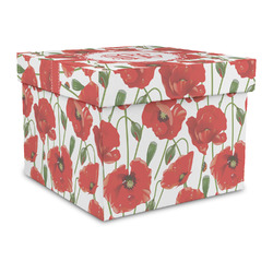 Poppies Gift Box with Lid - Canvas Wrapped - Large (Personalized)