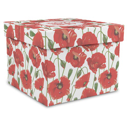 Poppies Gift Box with Lid - Canvas Wrapped - X-Large (Personalized)