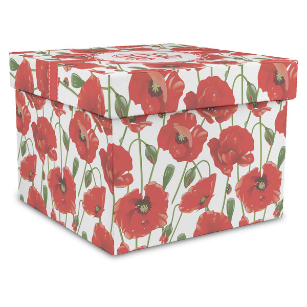 Custom Poppies Gift Box with Lid - Canvas Wrapped - X-Large (Personalized)