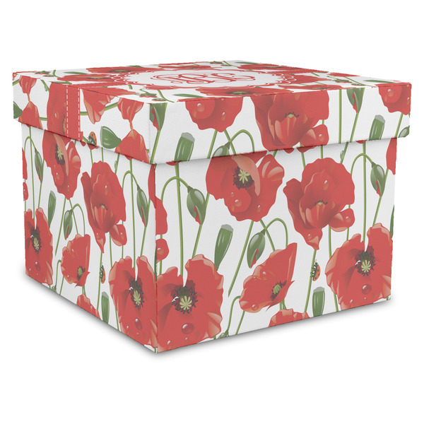Custom Poppies Gift Box with Lid - Canvas Wrapped - XX-Large (Personalized)