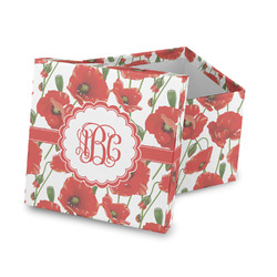 Poppies Gift Box with Lid - Canvas Wrapped (Personalized)