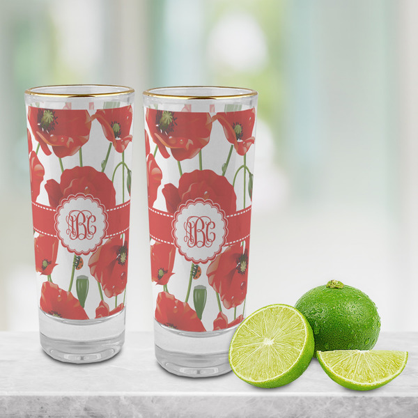 Poppies Glass Shot Glass - 2 oz - LIFESTYLE