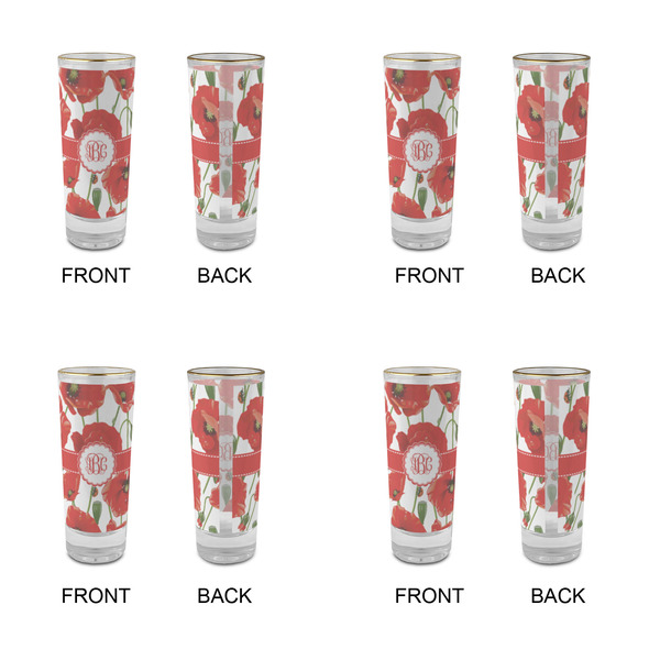 Poppies Glass Shot Glass - 2 oz - Set of 4 - APPROVAL