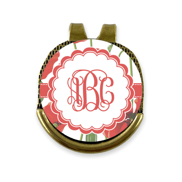 Custom Poppies Golf Ball Marker - Hat Clip - Gold