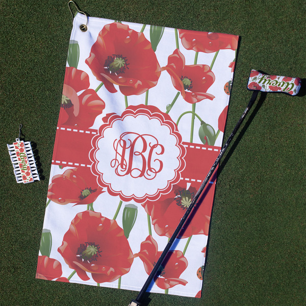 Custom Poppies Golf Towel Gift Set (Personalized)
