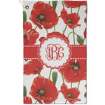 Poppies Golf Towel - Poly-Cotton Blend - Small w/ Monograms