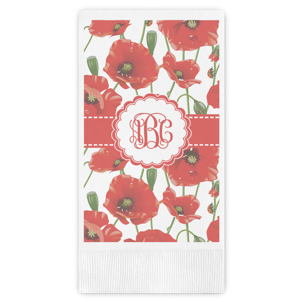 Custom Poppies Guest Napkins - Full Color - Embossed Edge (Personalized)