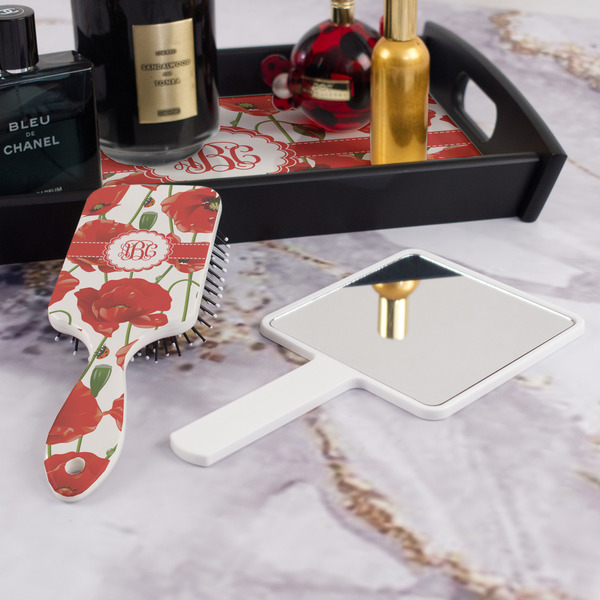 Poppies Hair Brush - With Hand Mirror